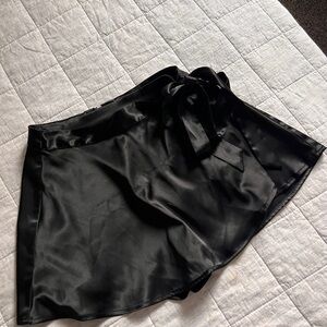 Windsor Black Satin wrap around Skort